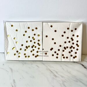 NWT Kate Spade 40 Paper Cocktail Napkins Cue the Confetti Gold Disposable